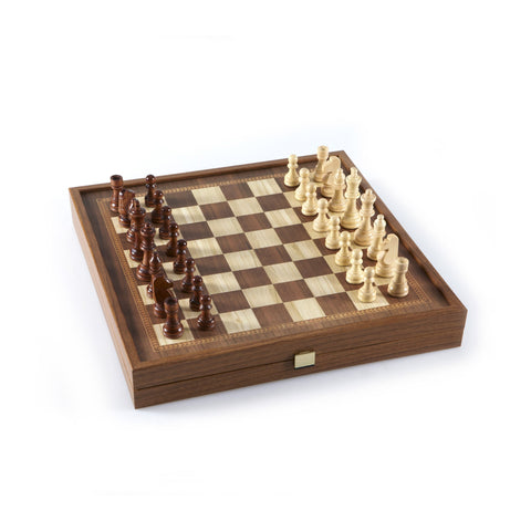 CLASSIC STYLE - 2 in 1 Combo Game - Chess / Backgammon (Small) - Manopoulos