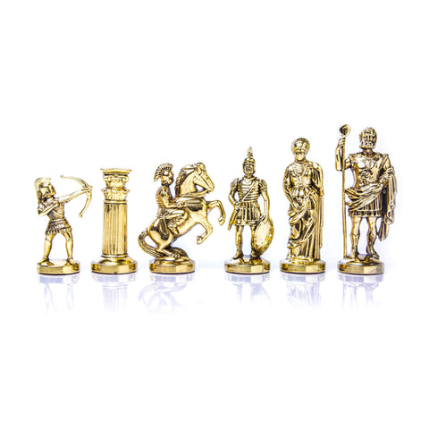 ΜΕΤΑΛΛΙΚΑ ΠΙΟΝΙΑ ΣΚΑΚΙ ΤΟΞΟΤΗΣ ΜΕΓΑΛΑ/ ARCHERS Chessmen  (Large) - Gold/Silver - Manopoulos