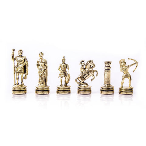 ΜΕΤΑΛΛΙΚΑ ΠΙΟΝΙΑ ΣΚΑΚΙ ΤΟΞΟΤΗΣ ΜΕΣΑΙΑ/ARCHERS Chessmen (Small) - Gold/Silver - Manopoulos