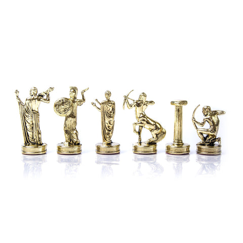 LABOURS OF HERCULES Chessmen (Medium) - Gold/Silver - Manopoulos