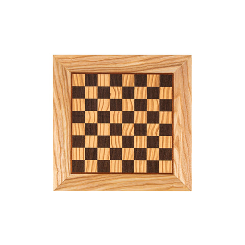 ΞΥΛΙΝΗ ΣΚΑΚΙΕΡΑ ΕΛΙΑ-ΒΕΓΓΕ ΚΑΠΛΑΜΑΣ ΜΙΚΡΗ/OLIVE WOOD & WENGE INLAID handcrafted chessboard 34x34cm (Small) - Manopoulos