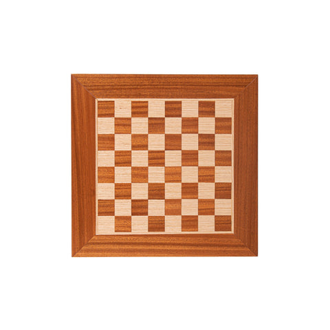 ΞΥΛΙΝΗ ΣΚΑΚΙΕΡΑ ΜΑΟΝΙ-ΟΞΙΑ ΚΑΠΛΑΜΑΣ ΜΙΚΡΗ/MAHOGANY WOOD & OAK INLAID handcrafted chessboard 34x34cm (Small) - Manopoulos