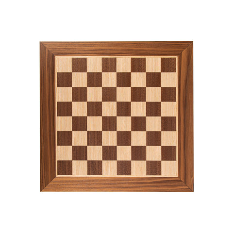ΞΥΛΙΝΗ ΣΚΑΚΙΕΡΑ ΚΑΡΥΔΙΑ-ΟΞΙΑ ΚΑΠΛΑΜΑΣ ΜΕΣΑΙΑ/WANLUT WOOD & OAK INLAID handcrafted chessboard 40x40cm (Medium) - Manopoulos