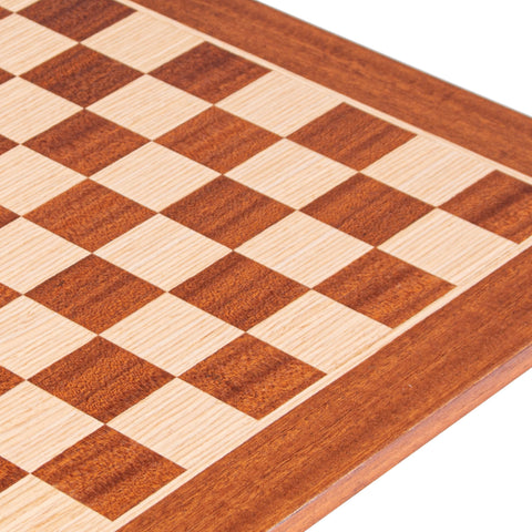 ΞΥΛΙΝΗ ΣΚΑΚΙΕΡΑ ΜΑΟΝΙ-ΟΞΙΑ ΚΑΠΛΑΜΑΣ ΜΕΣΑΙΑ/MAHOGANY WOOD & OAK INLAID handcrafted chessboard 40x40cm (Medium) - Manopoulos